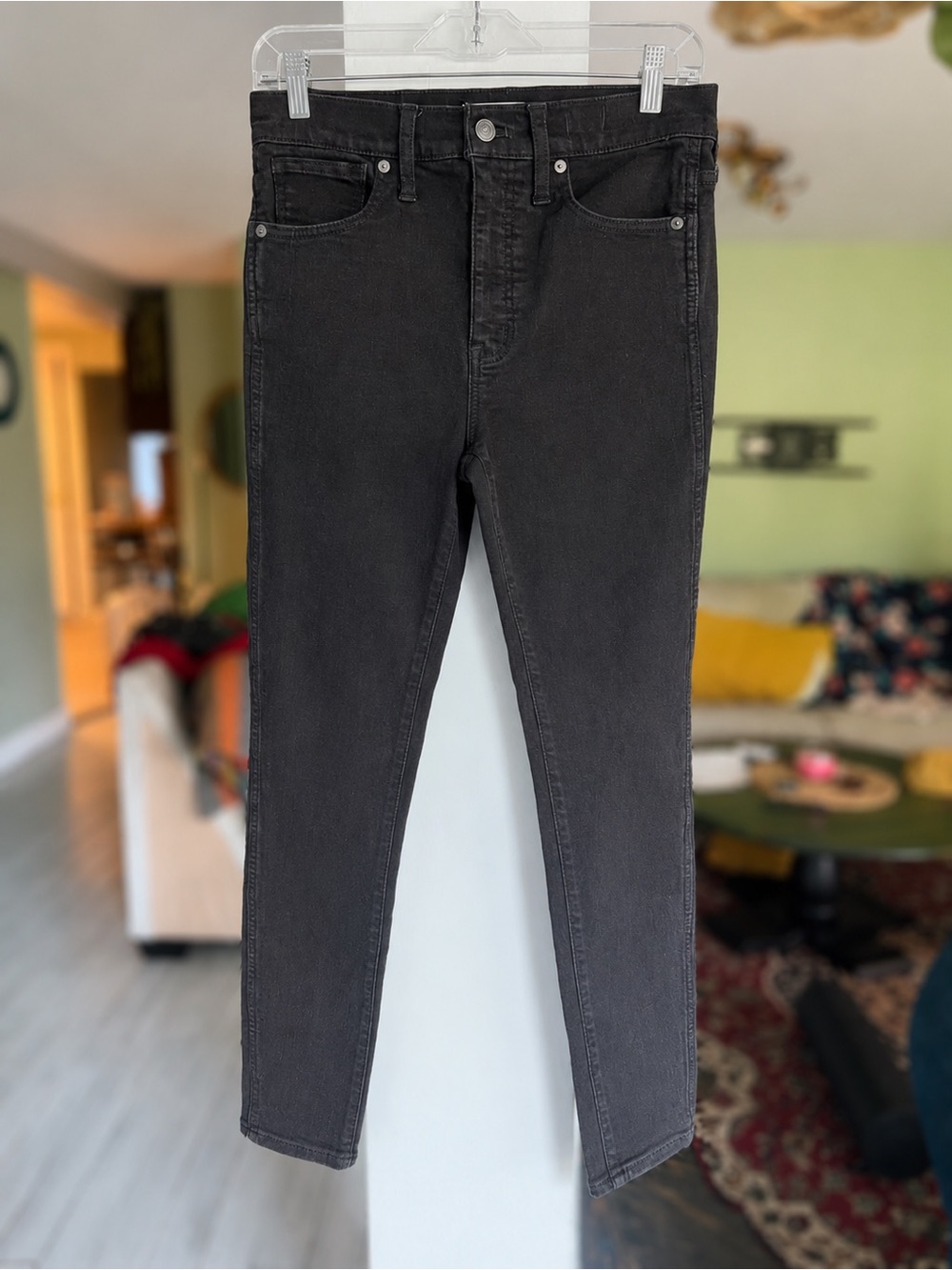 Madewell 10” High-Rise Skinny Jeans Size 28 Black Charcoal Stretch Denim
